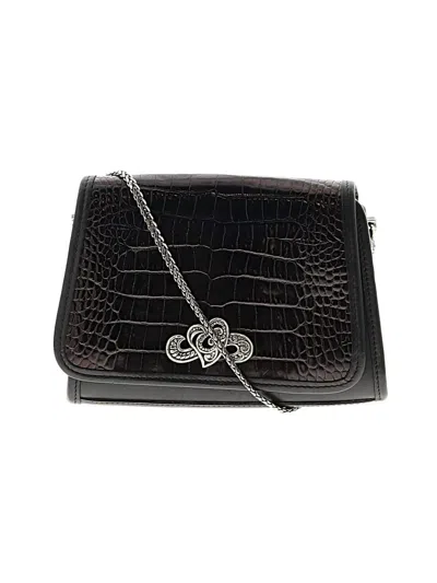 Pre-owned Brighton Leather Crossbody Bag In Black