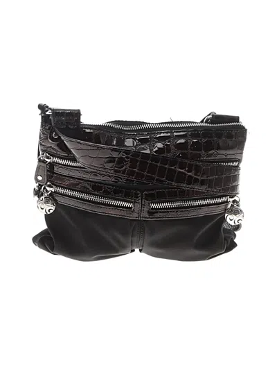 Pre-owned Brighton Leather Crossbody Bag In Black