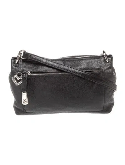 Pre-owned Brighton Leather Crossbody Bag In Black