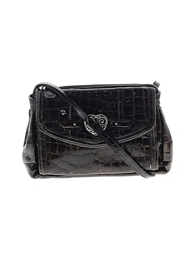 Pre-owned Brighton Leather Crossbody Bag In Black