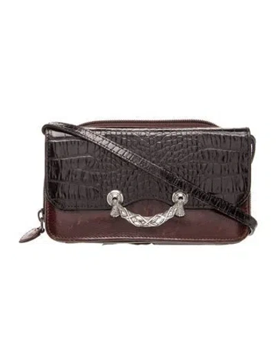 Pre-owned Brighton Leather Crossbody Bag In Black
