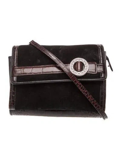 Pre-owned Brighton Leather Crossbody Bag In Black