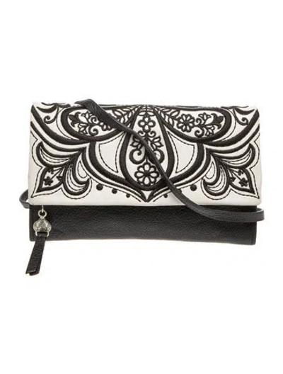 Pre-owned Brighton Leather Crossbody Bag In Black