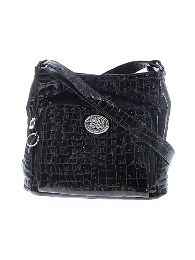 Pre-owned Brighton Leather Crossbody Bag In Black