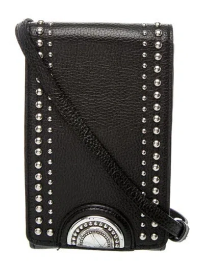 Pre-owned Brighton Leather Crossbody Bag In Black
