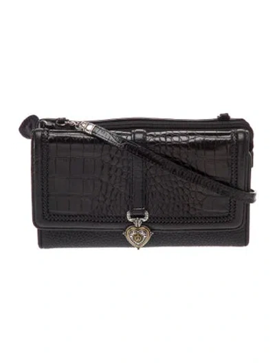 Pre-owned Brighton Leather Crossbody Bag In Black