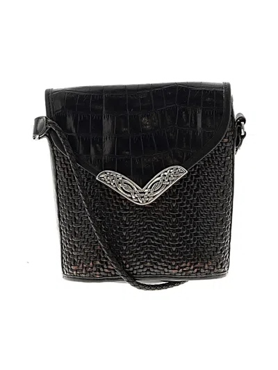 Pre-owned Brighton Leather Crossbody Bag In Black