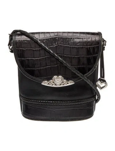 Pre-owned Brighton Leather Crossbody Bag In Black