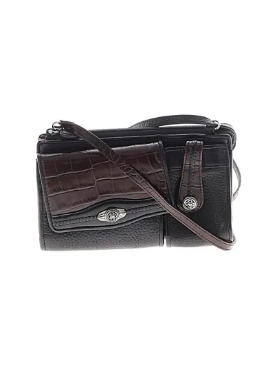 Pre-owned Brighton Leather Crossbody Bag In Black