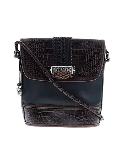 Pre-owned Brighton Leather Crossbody Bag In Black