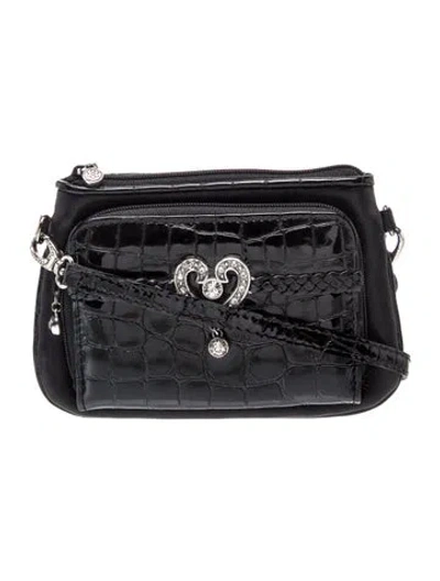 Pre-owned Brighton Leather Crossbody Bag In Black