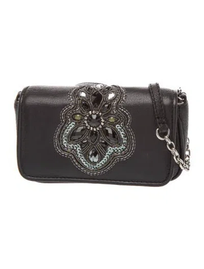 Pre-owned Brighton Leather Crossbody Bag In Black