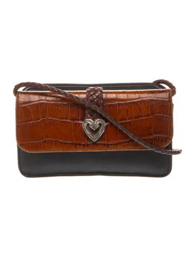 Pre-owned Brighton Leather Crossbody Bag In Brown