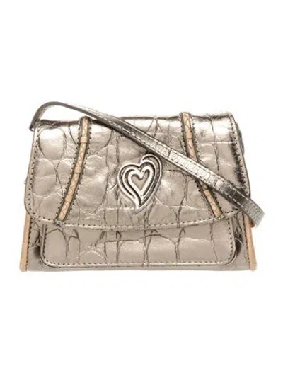 Pre-owned Brighton Leather Crossbody Bag In Gold/metallic