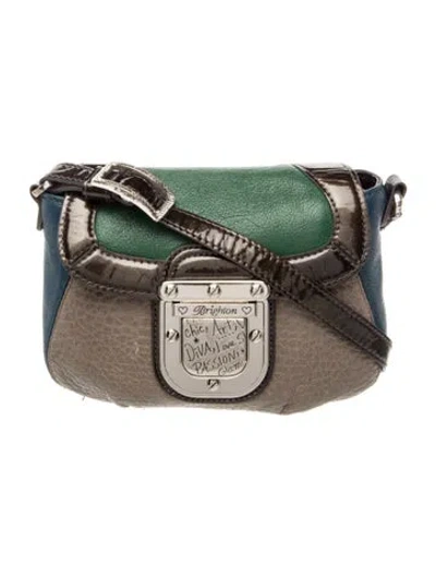 Pre-owned Brighton Leather Crossbody Bag In Grey