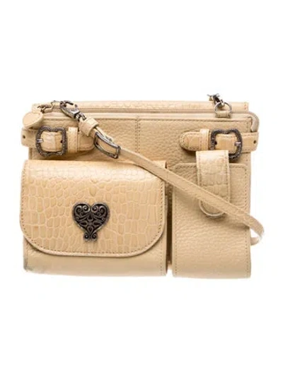 Pre-owned Brighton Leather Crossbody Bag In Neutral