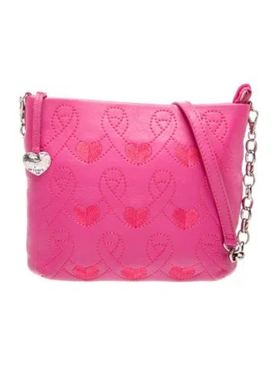Pre-owned Brighton Leather Crossbody Bag In Pink