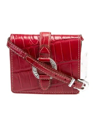 Pre-owned Brighton Leather Crossbody Bag In Red