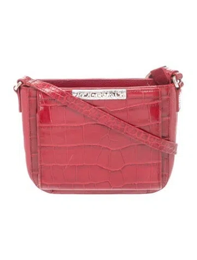 Pre-owned Brighton Leather Crossbody Bag In Red