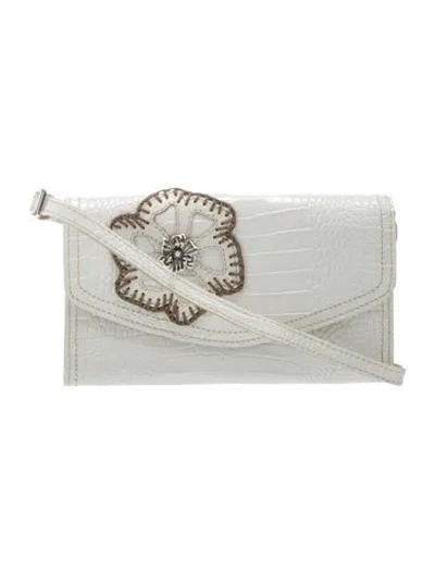 Pre-owned Brighton Leather Crossbody Bag In White