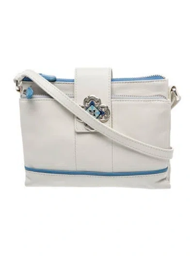 Pre-owned Brighton Leather Crossbody Bag In White