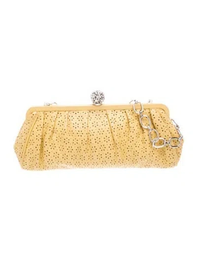 Pre-owned Brighton Leather Evening Bag In Yellow