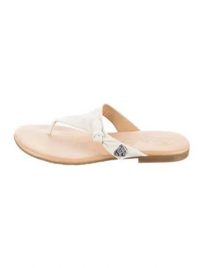 Pre-owned Brighton Leather Flip Flops In Neutrals