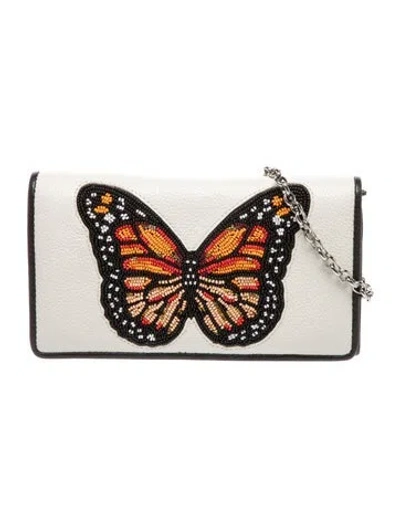 Pre-owned Brighton Leather Graphic Print Continental Wallet In White
