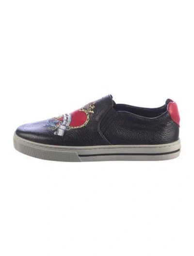 Pre-owned Brighton Leather Graphic Print Sneakers In Blue