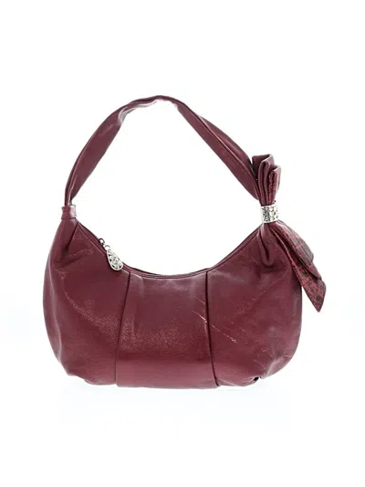 Pre-owned Brighton Leather Hobo Bag In Burgundy