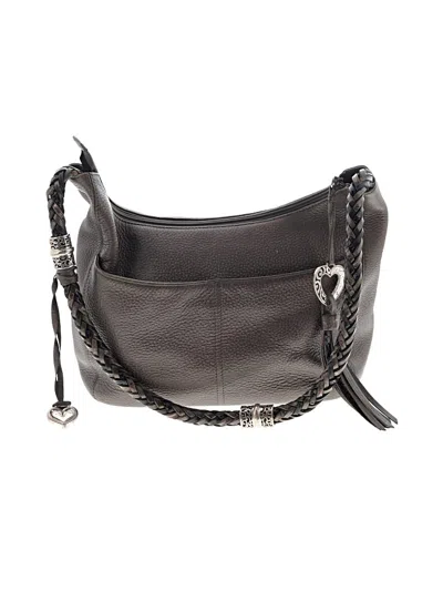 Pre-owned Brighton Leather Hobo Bag In Gray