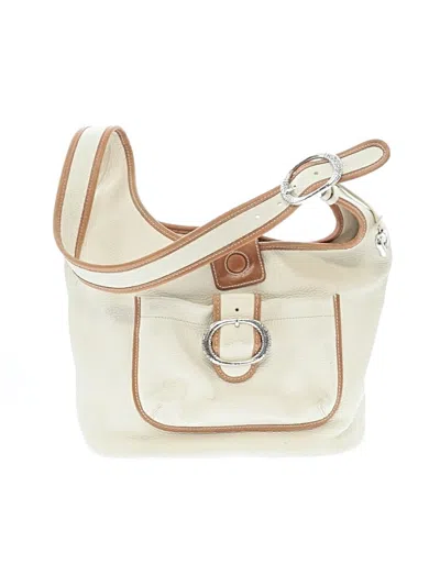 Pre-owned Brighton Leather Hobo Bag In Ivory