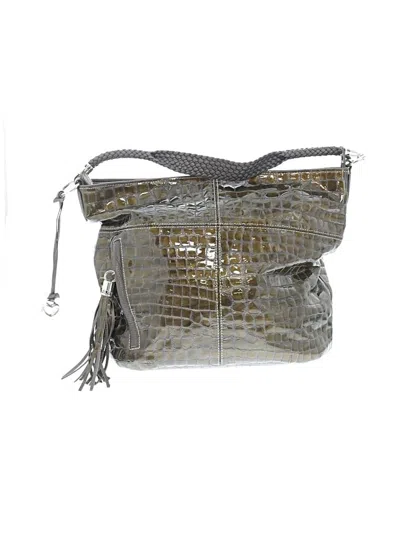 Pre-owned Brighton Leather Hobo Bag In Silver