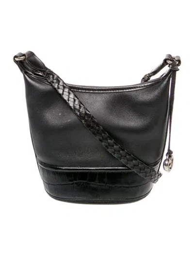Pre-owned Brighton Leather Hobo In Black