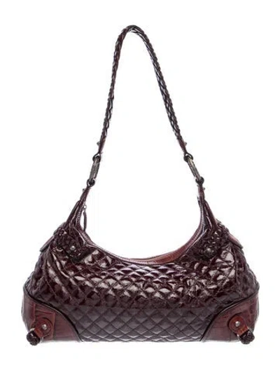 Pre-owned Brighton Leather Hobo In Red
