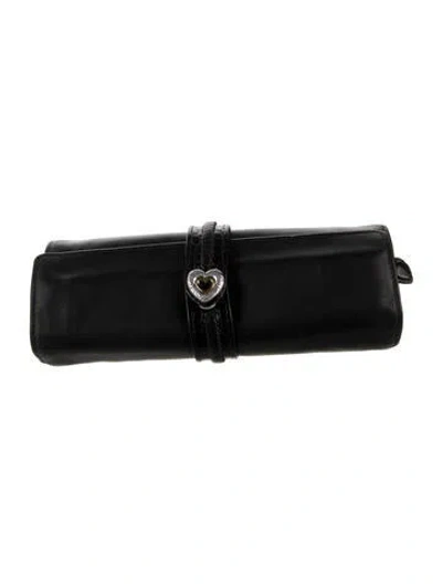 Pre-owned Brighton Leather Jewelry Traveling Case In Black