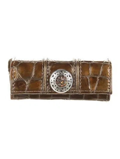 Pre-owned Brighton Leather Lipstick Case In Brown