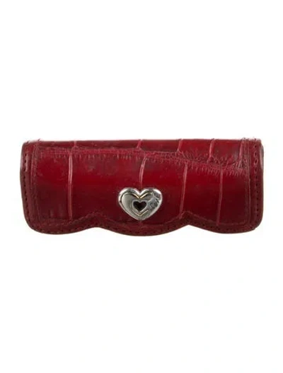 Pre-owned Brighton Leather Lipstick Case In Burgundy