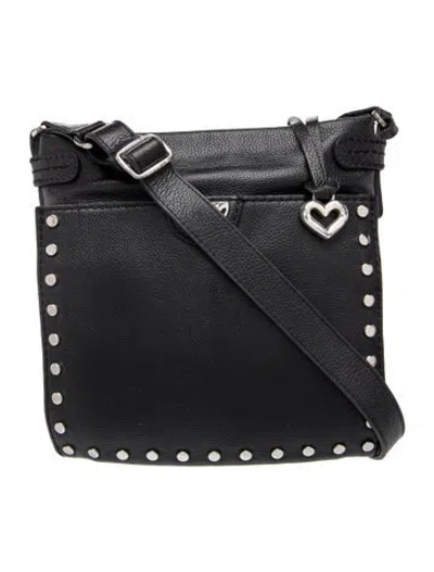 Pre-owned Brighton Leather Messenger Bag In Black