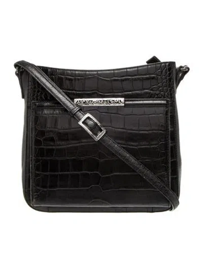 Pre-owned Brighton Leather Messenger Bag In Black