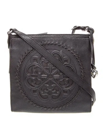 Pre-owned Brighton Leather Messenger Bag In Black