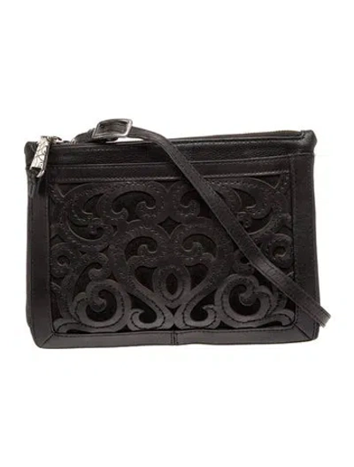 Pre-owned Brighton Leather Messenger Bag In Black