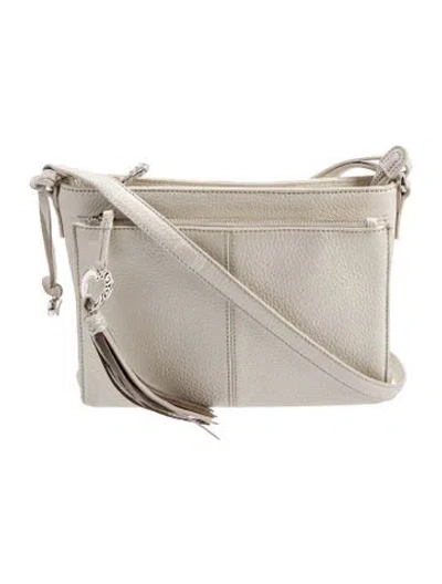 Pre-owned Brighton Leather Messenger Bag In Gray