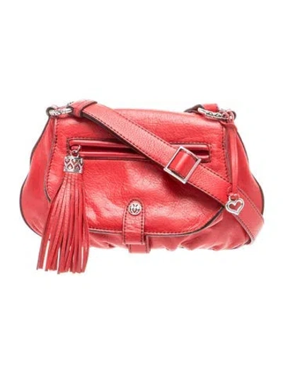 Pre-owned Brighton Leather Messenger Bag In Red