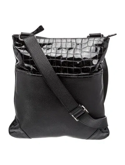 Pre-owned Brighton Leather Messenger Bag Vintage In Black