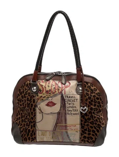 Pre-owned Brighton Leather Minaudière In Brown