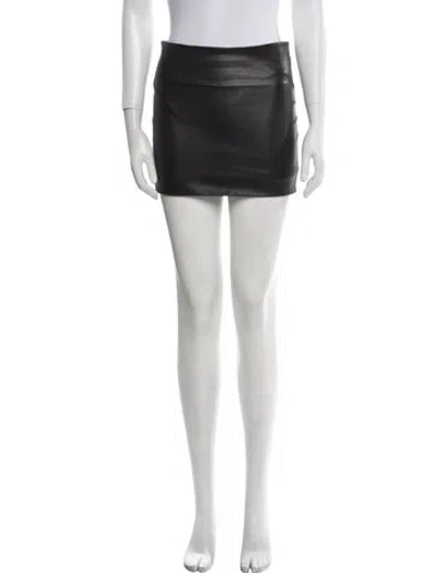 Pre-owned Brighton Leather Mini Skirt In Black