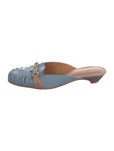 Pre-owned Brighton Leather Mules In Blue