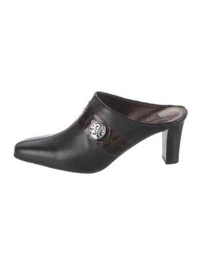 Pre-owned Brighton Leather Mules In Brown