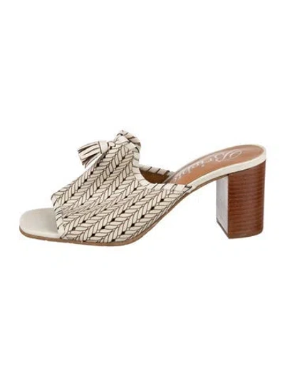 Pre-owned Brighton Leather Patterned Slides In Neutrals